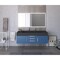 Castello Usa Nile 60" Wall Mounted Blue Vanity With Black Top And Brushed Nickel Handles CB-MC-60BLU-BN-2053-BL - alternate 5